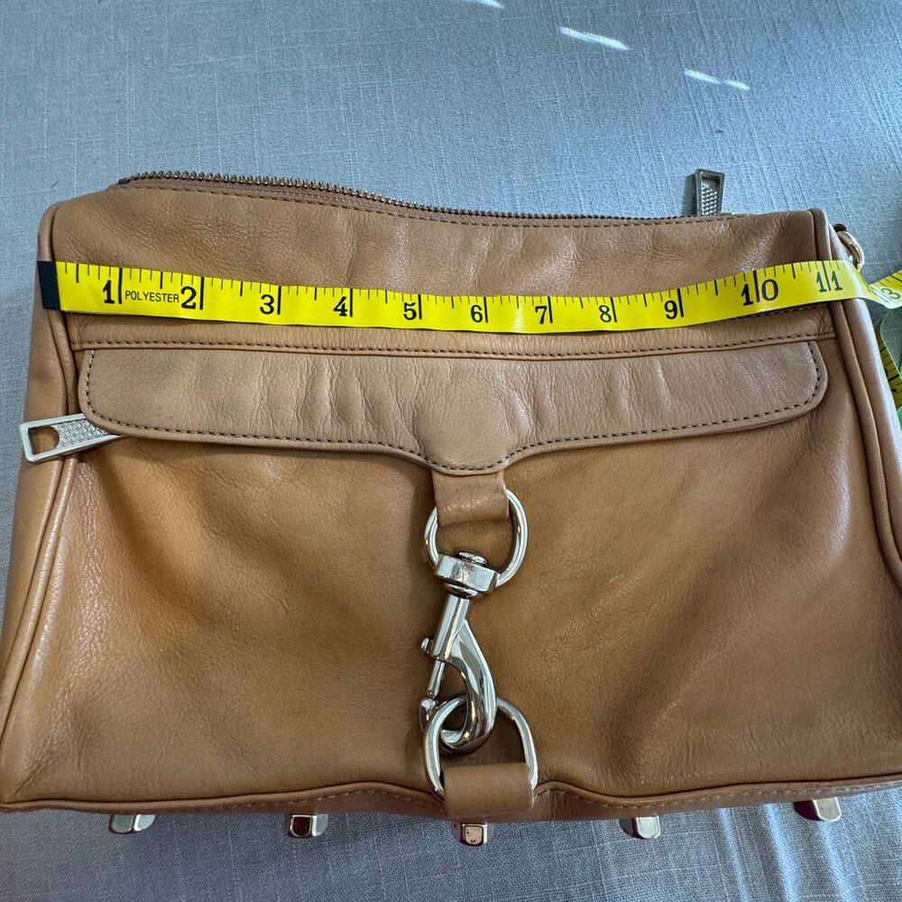 Rebecca Minkoff MAC Crossbody Bag Tan Leather Studded Chain Strap - Picture 12 of 14